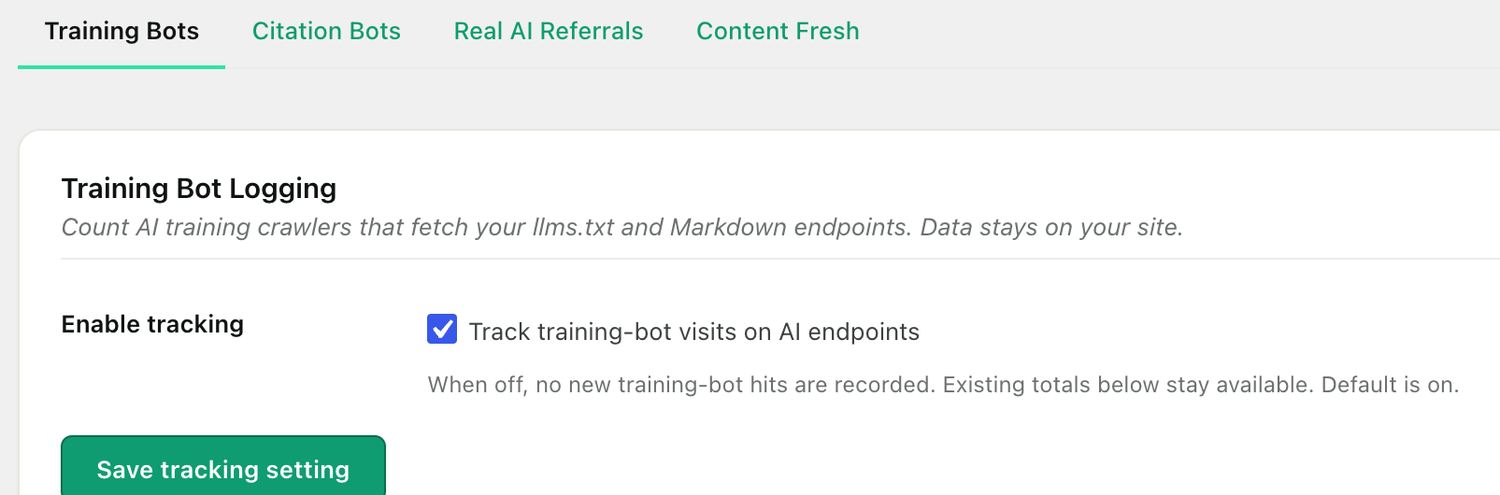 RankReady Insights, AI bot tracking